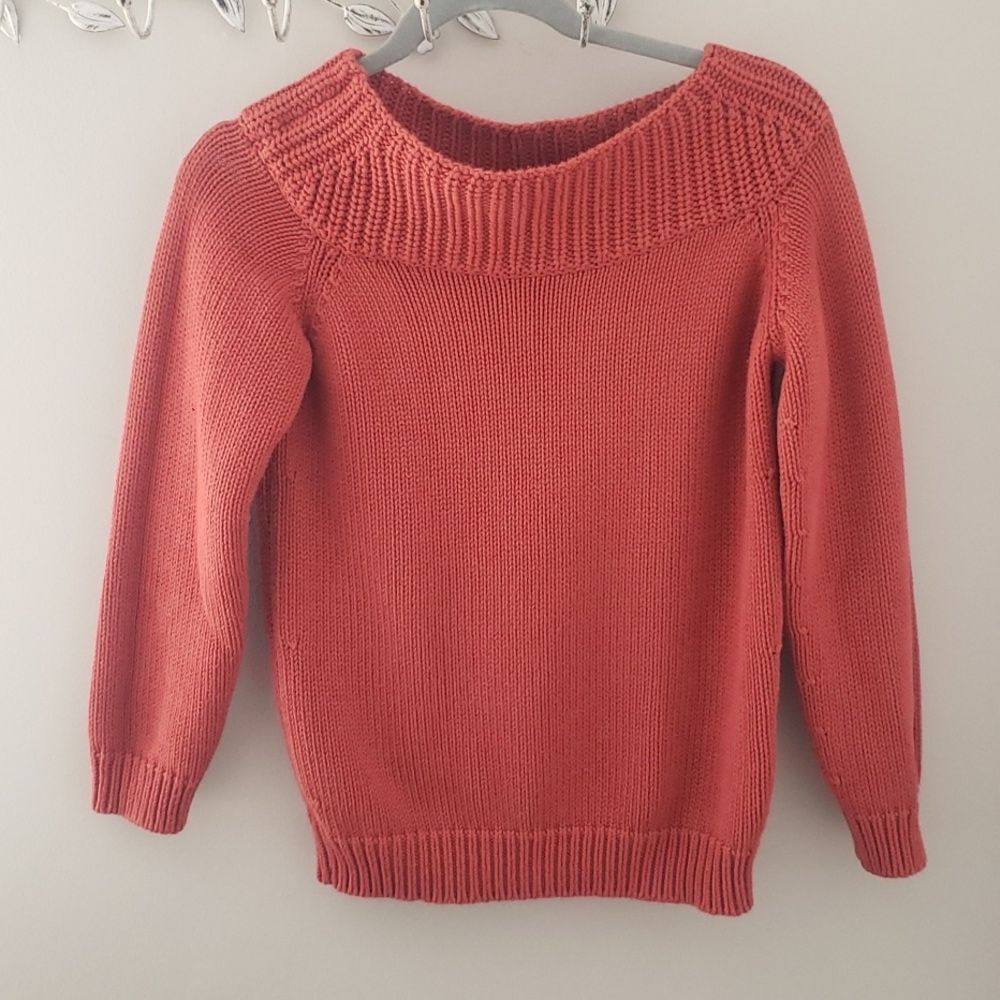 Massimo Dutti Sweater Womens Med Off Shoulder Rib Knit Italian Made
